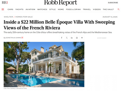 Une villa Belle Époque au Cap d’Antibes : luxe et vues spectaculaires sur la Méditerranée