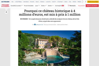 Un château historique du XVIe siècle proposé aux enchères sur la Côte d’Azur